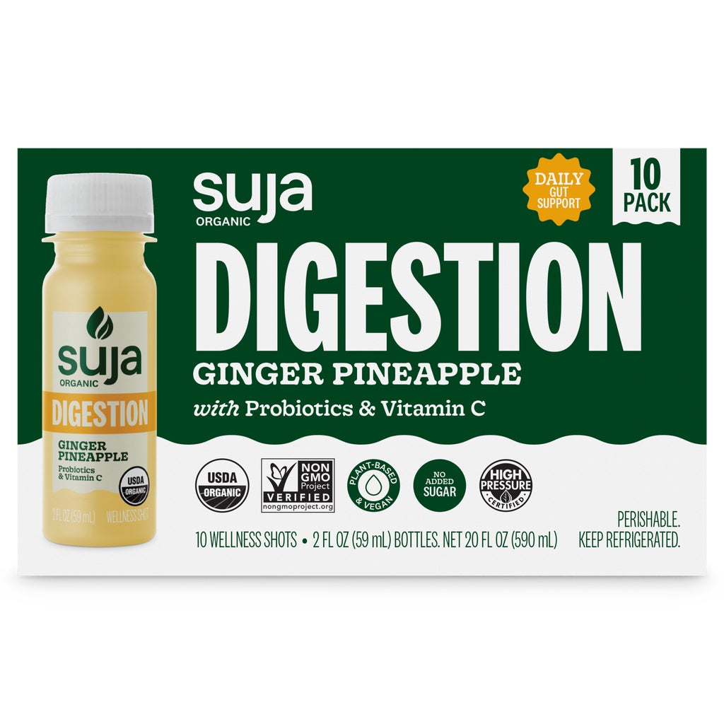 Suja Organic Digestion Wellness Shots, Ginger Pineapple, 2 fl oz, 10 ct