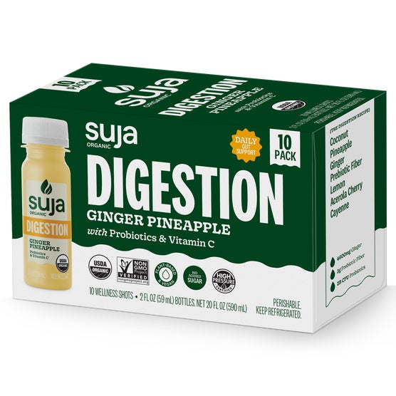Suja Organic Digestion Wellness Shots, Ginger Pineapple, 2 fl oz, 10 ct