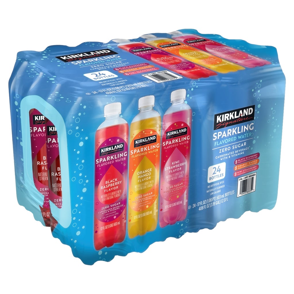 Kirkland Signature Zero Sugar Sparkling Flavored Water, Variety Pack, 17 fl oz, 24 ct