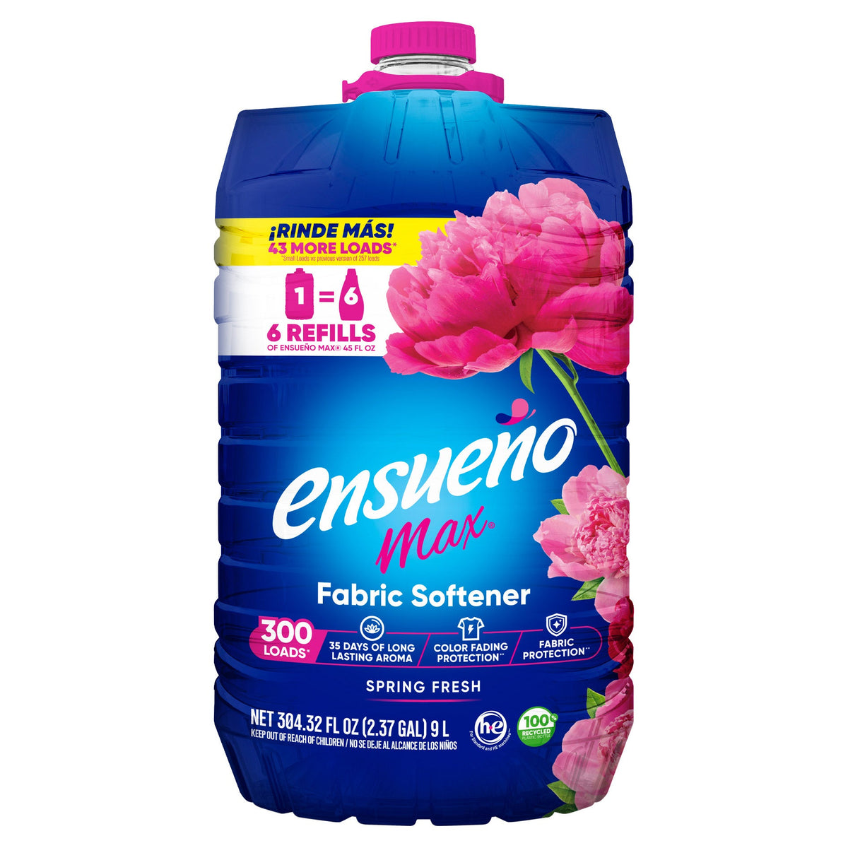 Ensueno Max Fabric Softener, Spring Fresh, 300 Loads, 304 fl oz