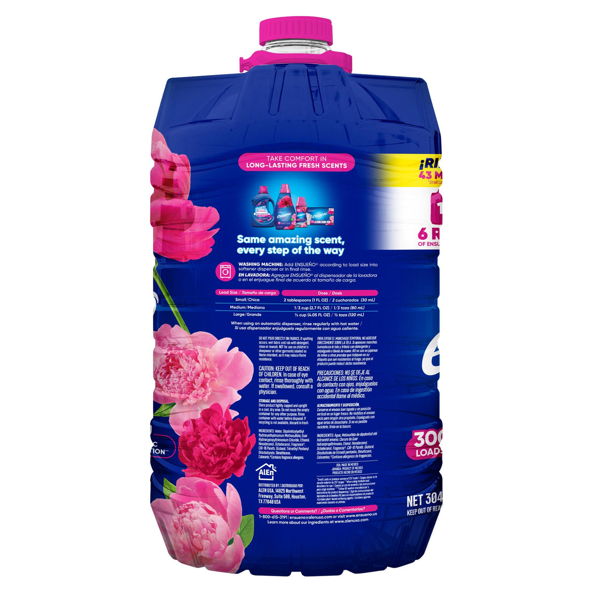 Ensueno Max Fabric Softener, Spring Fresh, 300 Loads, 304 fl oz - image 3