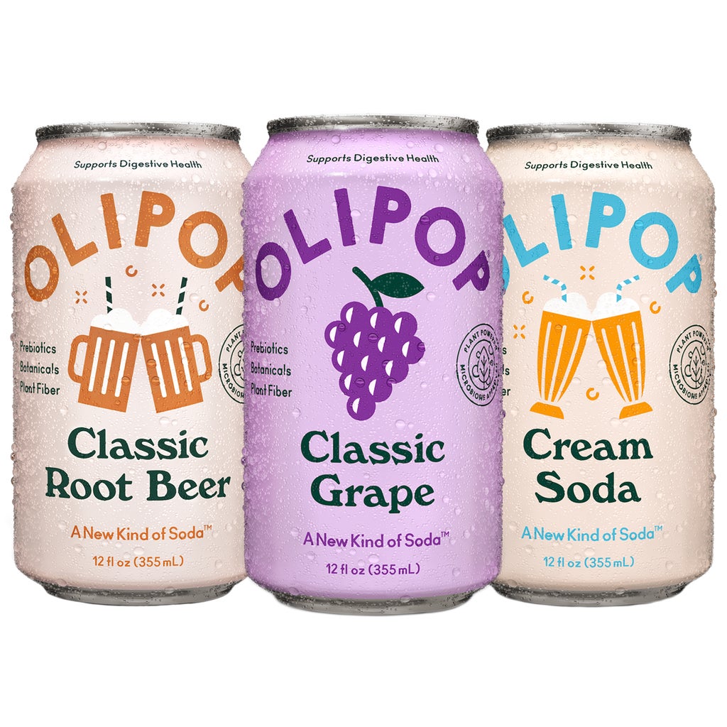 OLIPOP Prebiotic Soda, Variety Pack, 12 fl oz, 15 ct