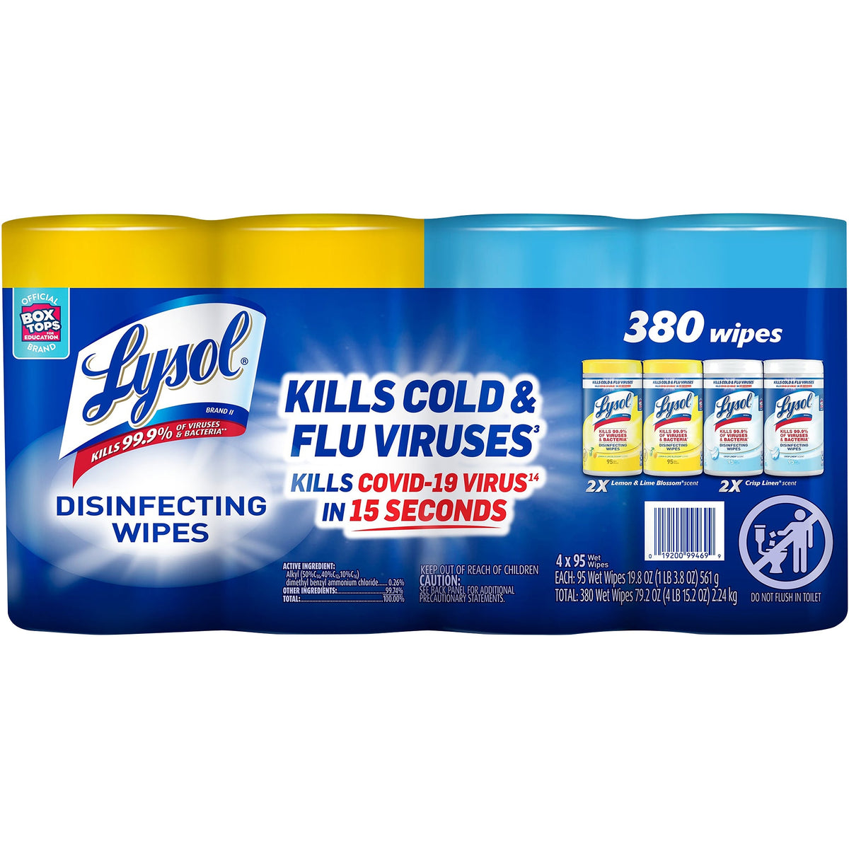Lysol Disinfecting Wipes, Variety Pack, 380 Wipes