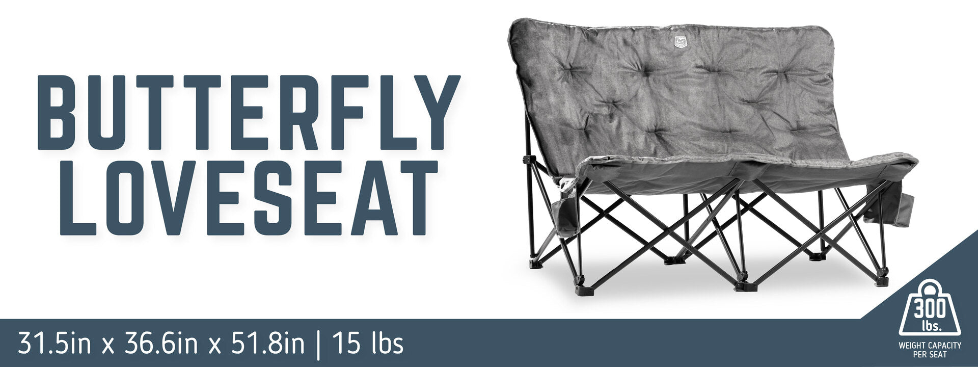 Timber Ridge Butterfly Padded Folding Loveseat – 600 lb. Total Capacity - image 22