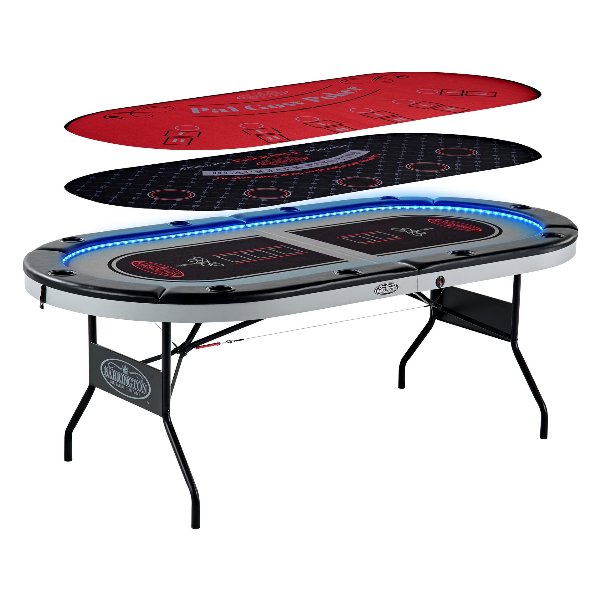 Barrington 10-player Poker Table with LED Lights - image 21