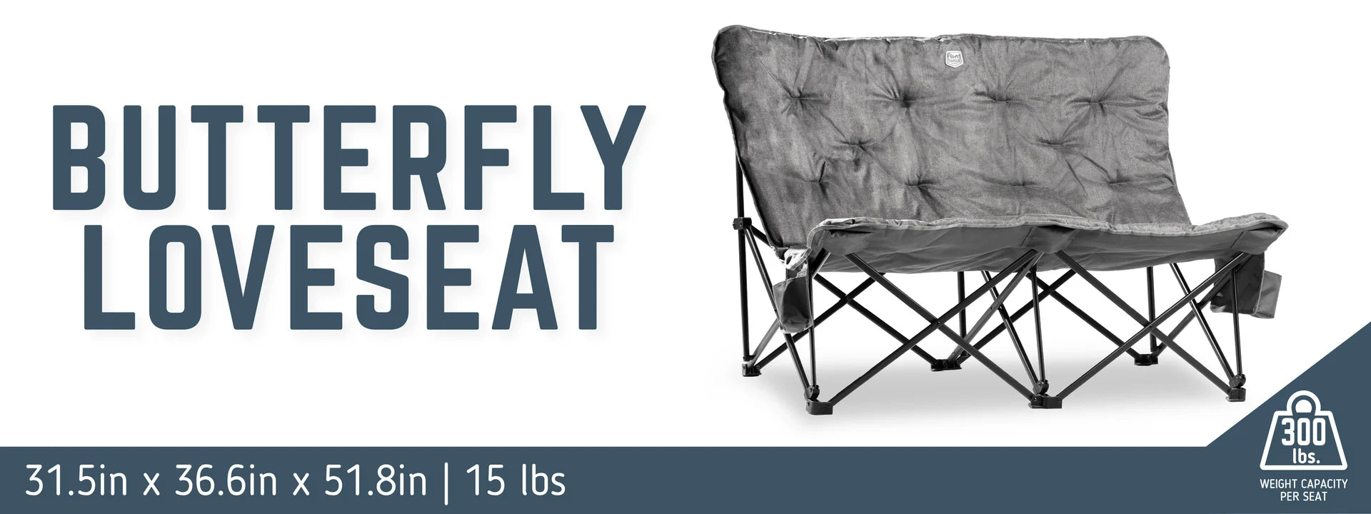 Timber Ridge Butterfly Padded Folding Loveseat – 600 lb. Total Capacity - image 18