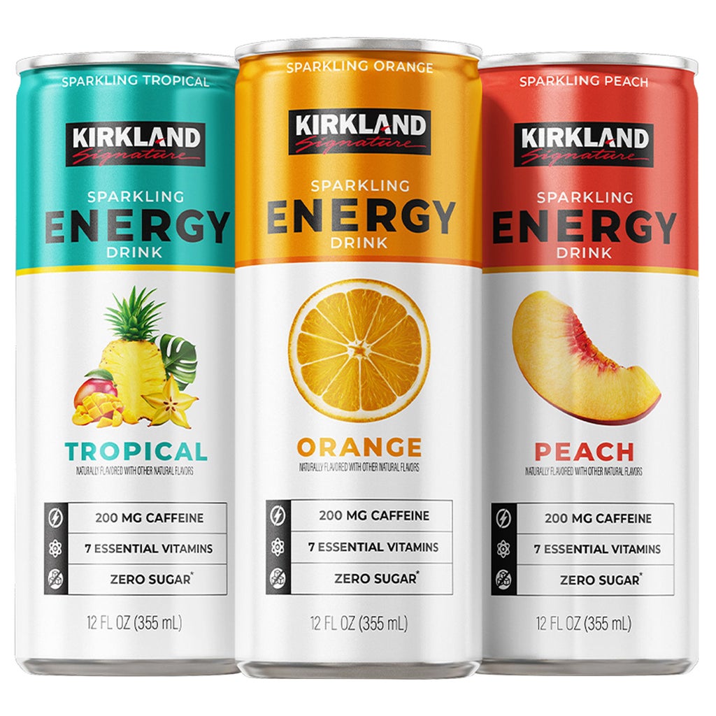 Kirkland Signature Sparkling Energy Drink, Sugar Free, Variety Pack, 12 fl oz, 24 ct