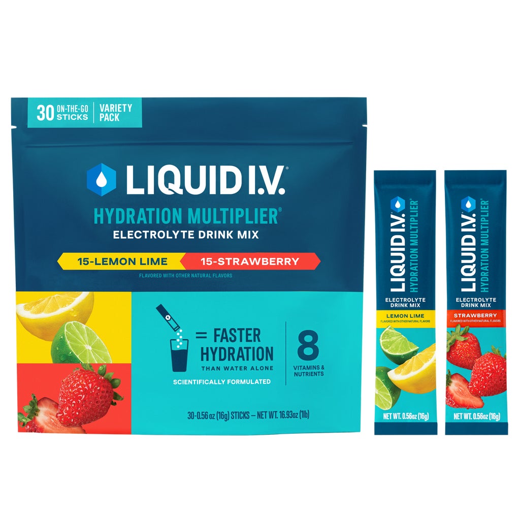 Liquid I.V. Hydration Multiplier Electrolyte Drink Mix, Variety Pack, 0.56 oz, 30 ct