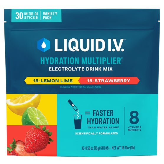 Liquid I.V. Hydration Multiplier Electrolyte Drink Mix, Variety Pack, 0.56 oz, 30 ct