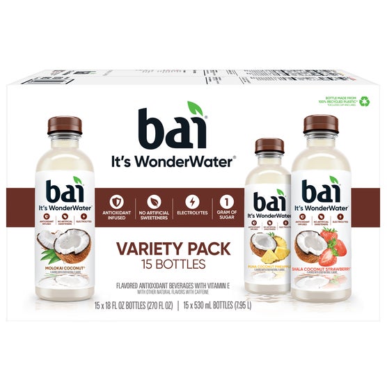 Bai It's WonderWater Coconut, Variety Pack, 18 fl oz, 15 ct