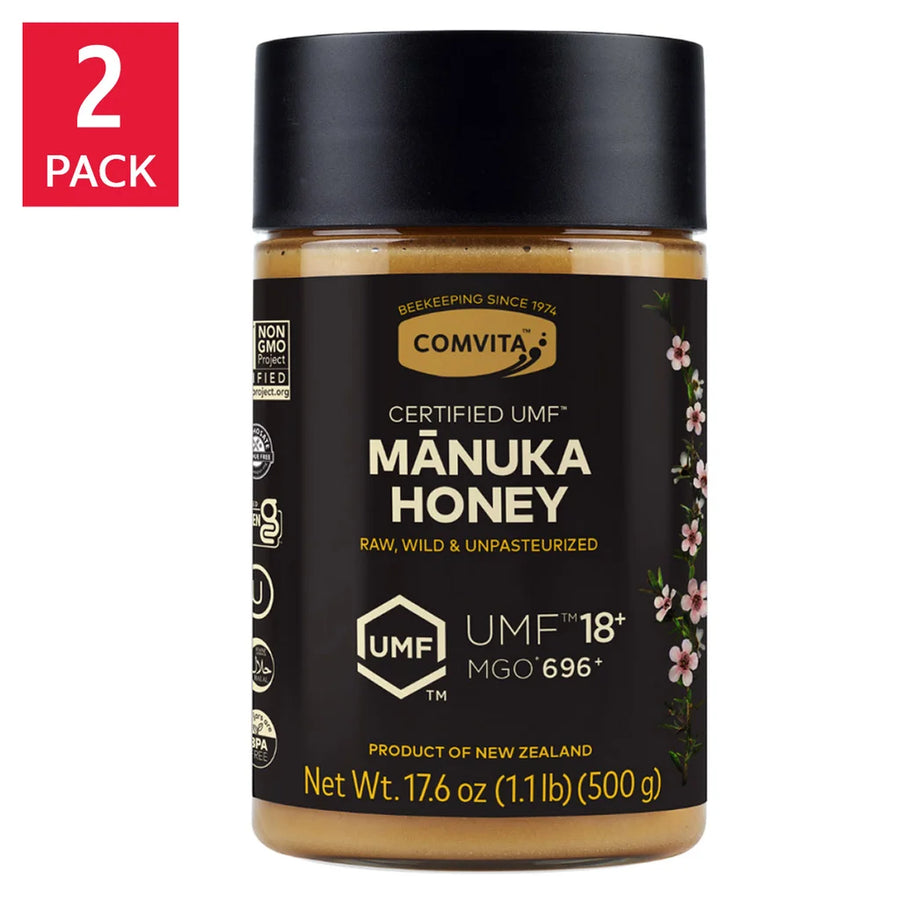 Comvita Certified UMF 18+ (MGO 696+) Raw Manuka Honey (17.6 oz each), 2-pack