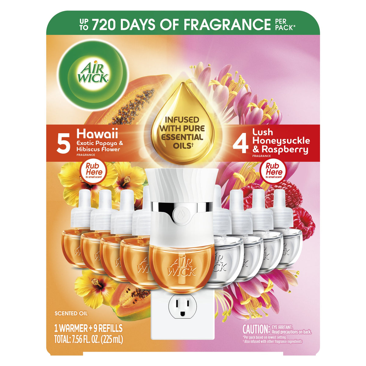 Air Wick Plug-In Scented Oils with Warmer, Variety Pack, 1 Warmer + 9 Refills - image 2