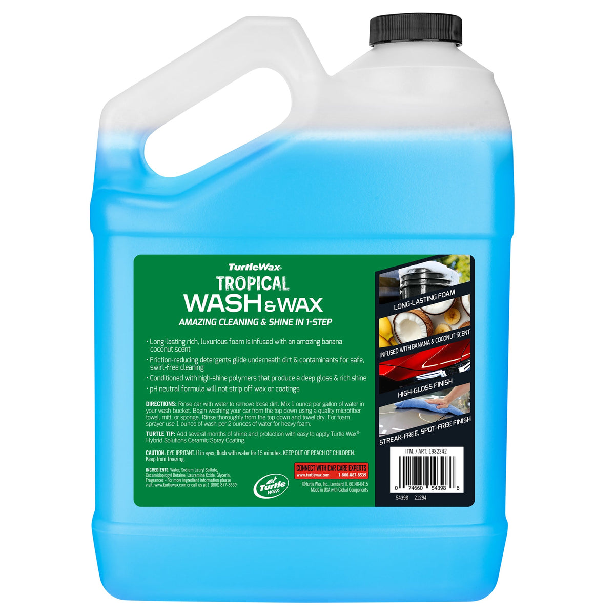 Turtle Wax Car Wash and Wax, Coconut Banana, 128 fl oz - image 2
