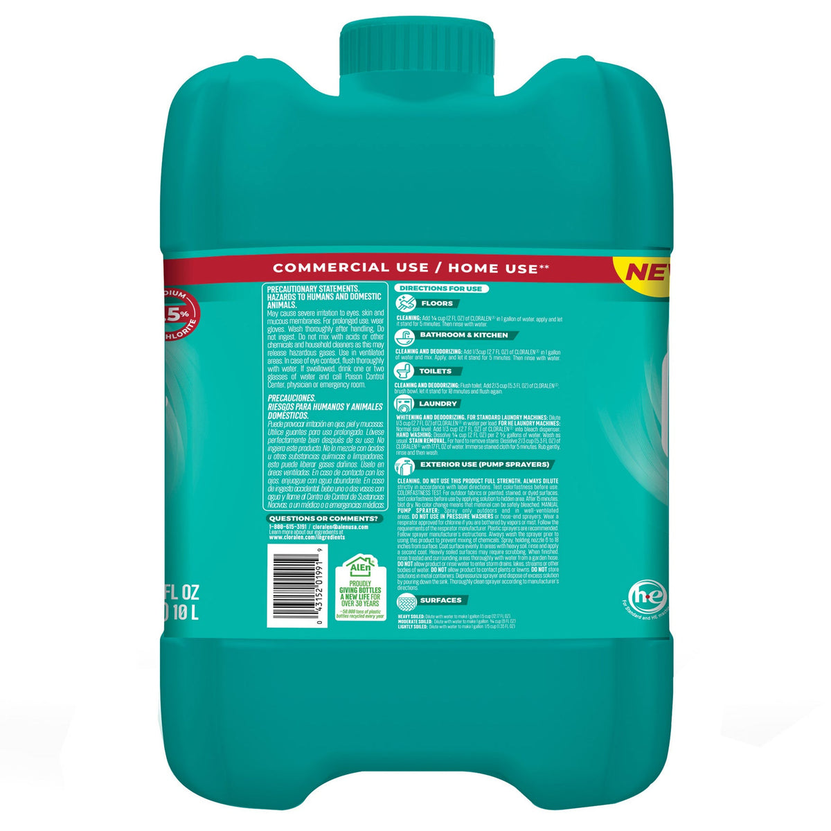 Cloralen Concentrated Liquid Bleach, 338 fl oz - image 2