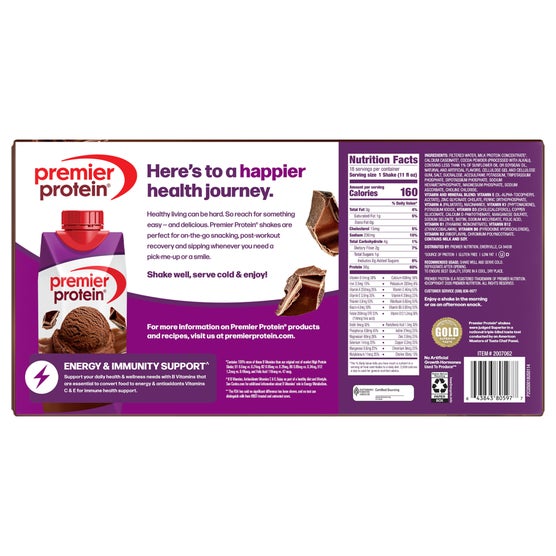 Premier Protein Shake, 30g Protein, Chocolate, 11 fl oz, 18 ct