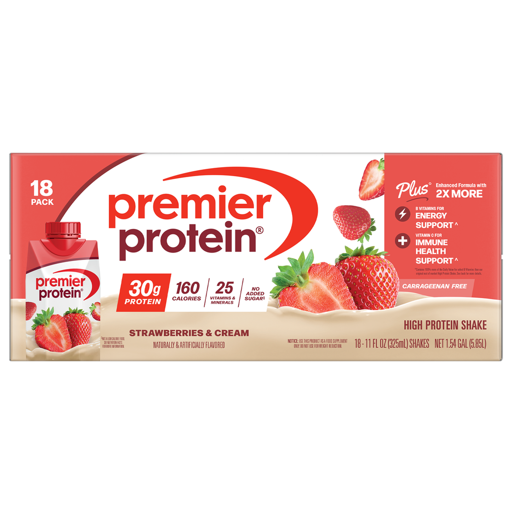 Premier Protein Shake, 30g Protein, Strawberries and Cream, 11 fl oz, 18 ct