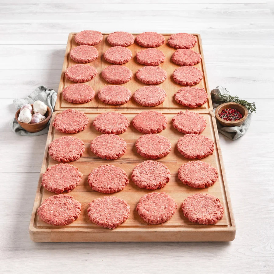 Rastelli’s Antibiotic-Free 100% Grass-Fed Beef Burgers (32/4oz. Per Burger), 32 Total Count, 8 Lbs. Total