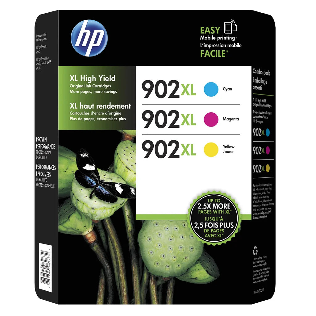 HP 902XL High Yield Ink Cartridge, Tri-Color Pack – image 1