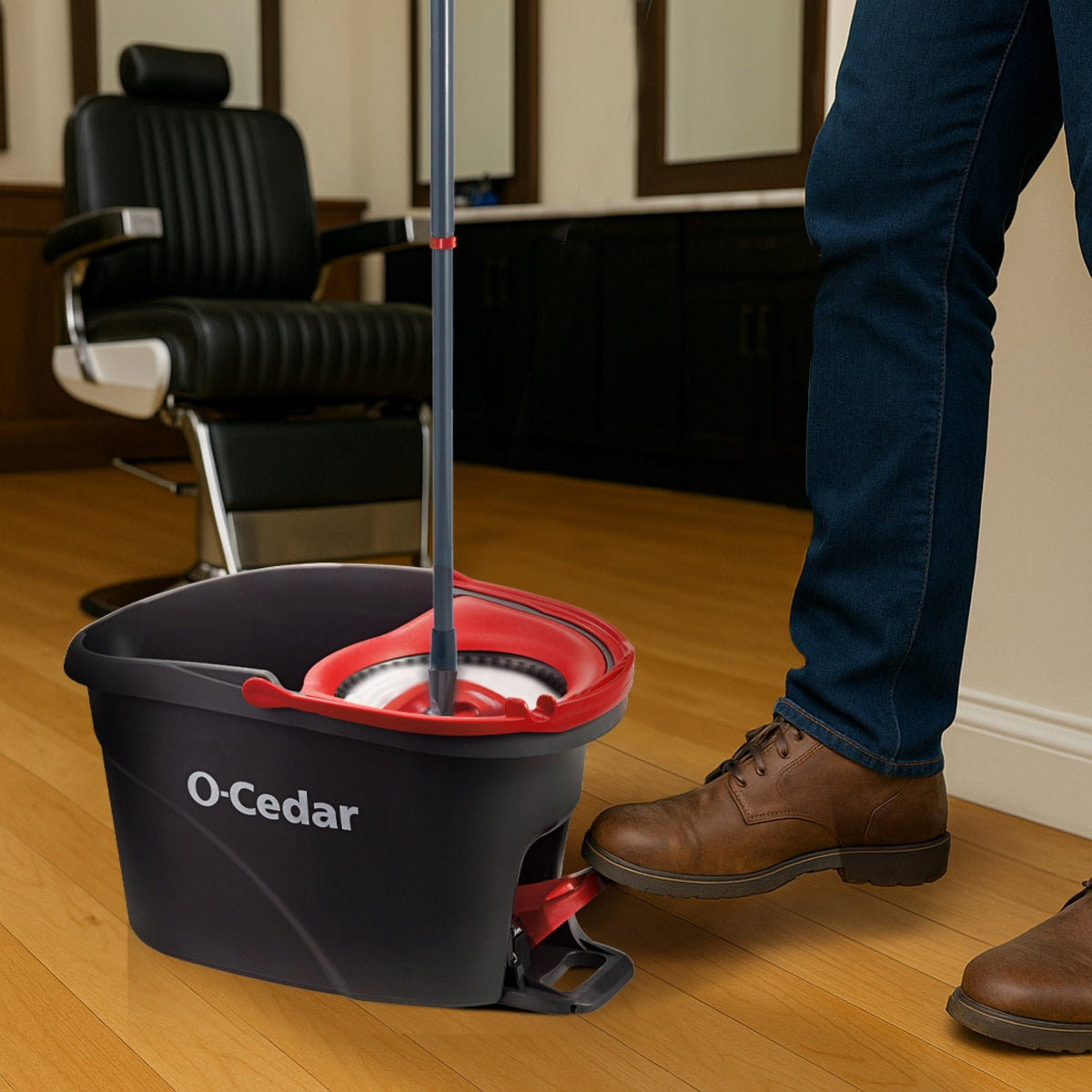 O-Cedar EasyWring Microfiber Spin Mop System with 2 Spin Mop Refills and Scrubber - image 10