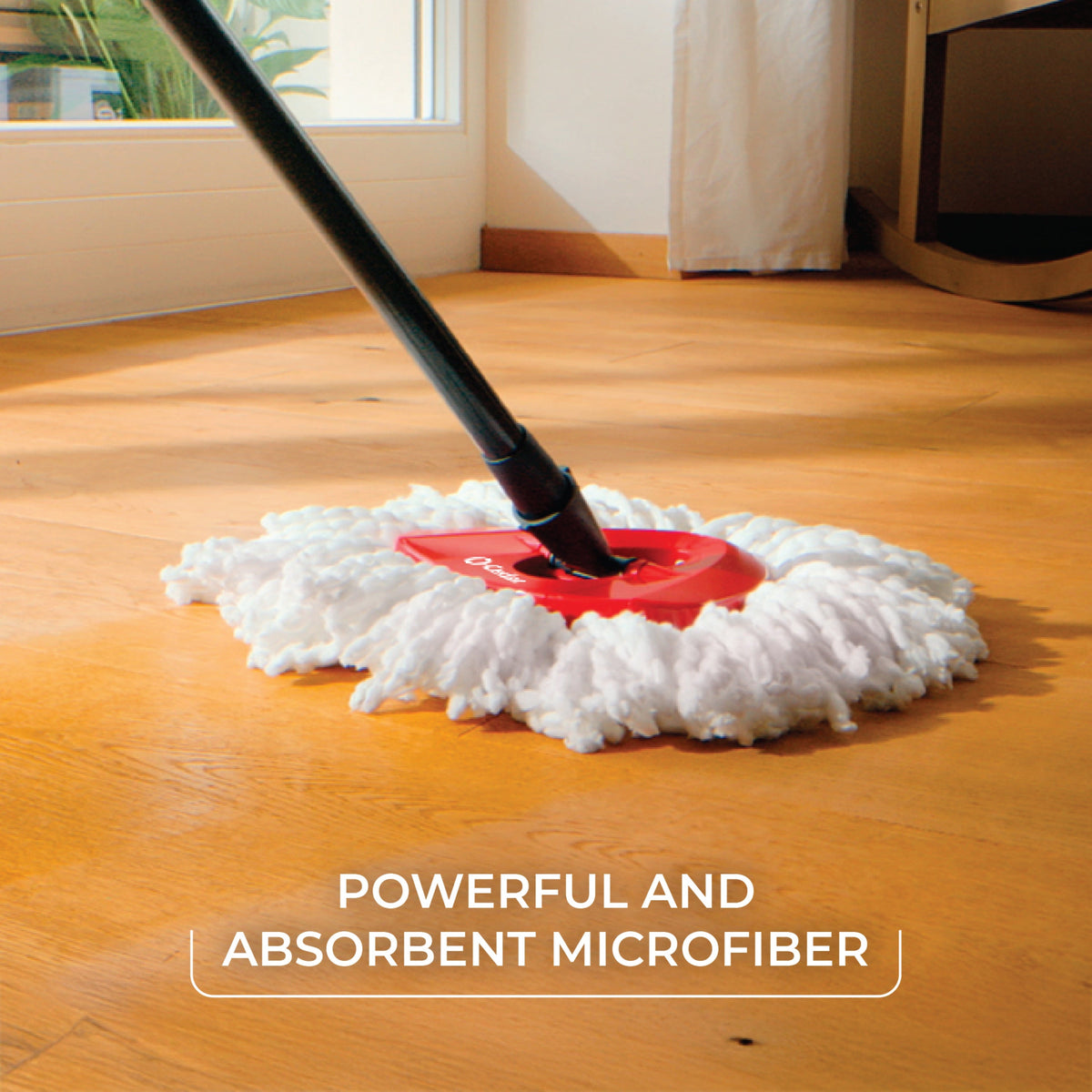 O-Cedar EasyWring Microfiber Spin Mop System with 2 Spin Mop Refills and Scrubber - image 3