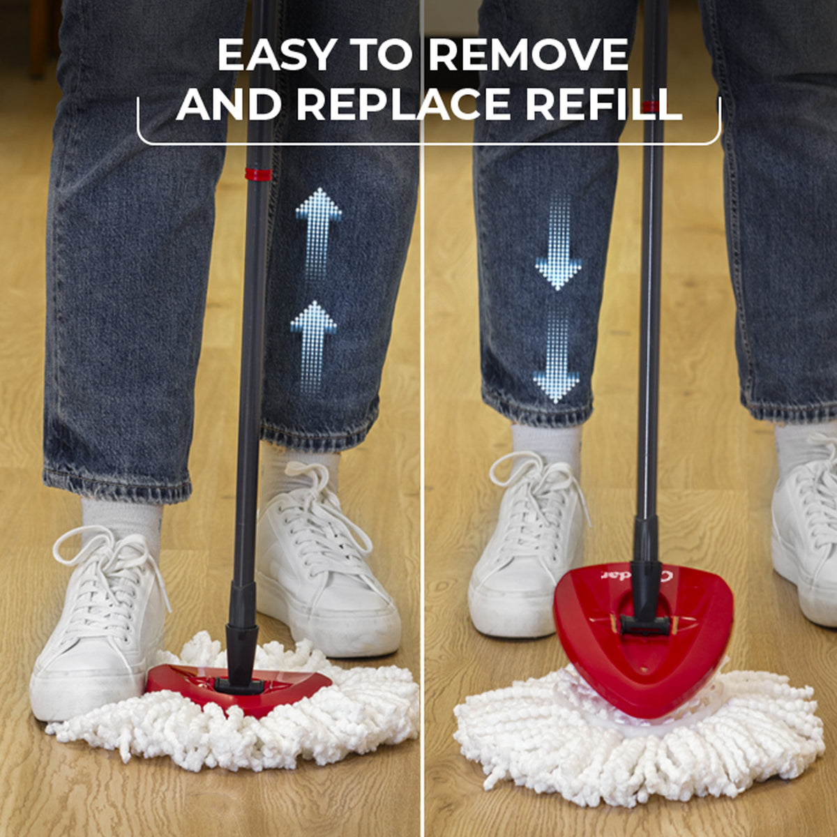 O-Cedar EasyWring Microfiber Spin Mop System with 2 Spin Mop Refills and Scrubber - image 4