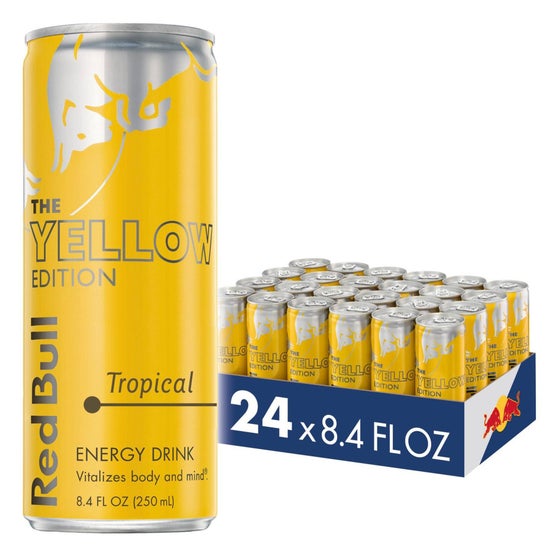Red Bull Yellow Edition Energy Drink, Tropical, 8.4 fl oz, 24 ct