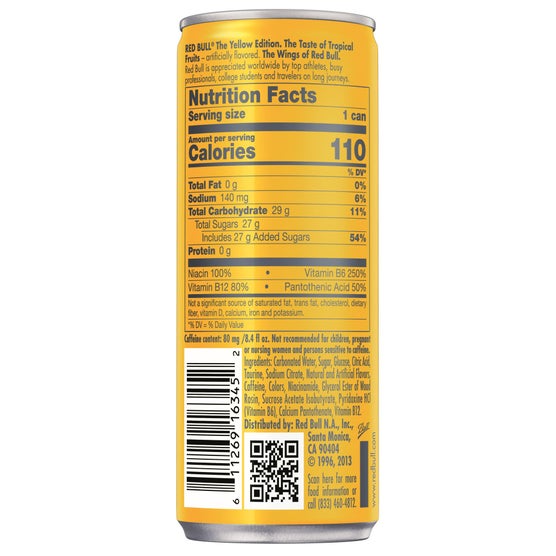 Red Bull Yellow Edition Energy Drink, Tropical, 8.4 fl oz, 24 ct