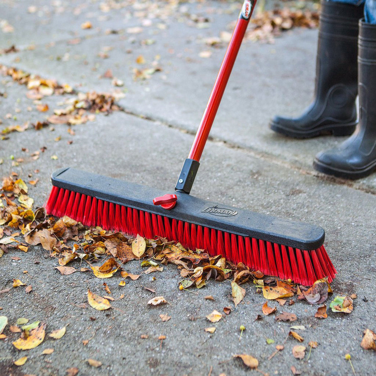 Libman FiberForce 24" Multi-Surface Push Broom, Red - image 3