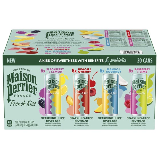 Maison Perrier French Kiss Sparkling Juice Beverage, Variety Pack, 11.15 fl oz, 20 ct