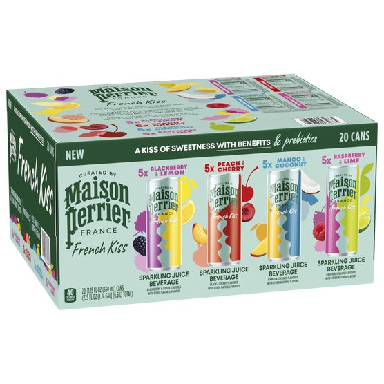 Maison Perrier French Kiss Sparkling Juice Beverage, Variety Pack, 11.15 fl oz, 20 ct