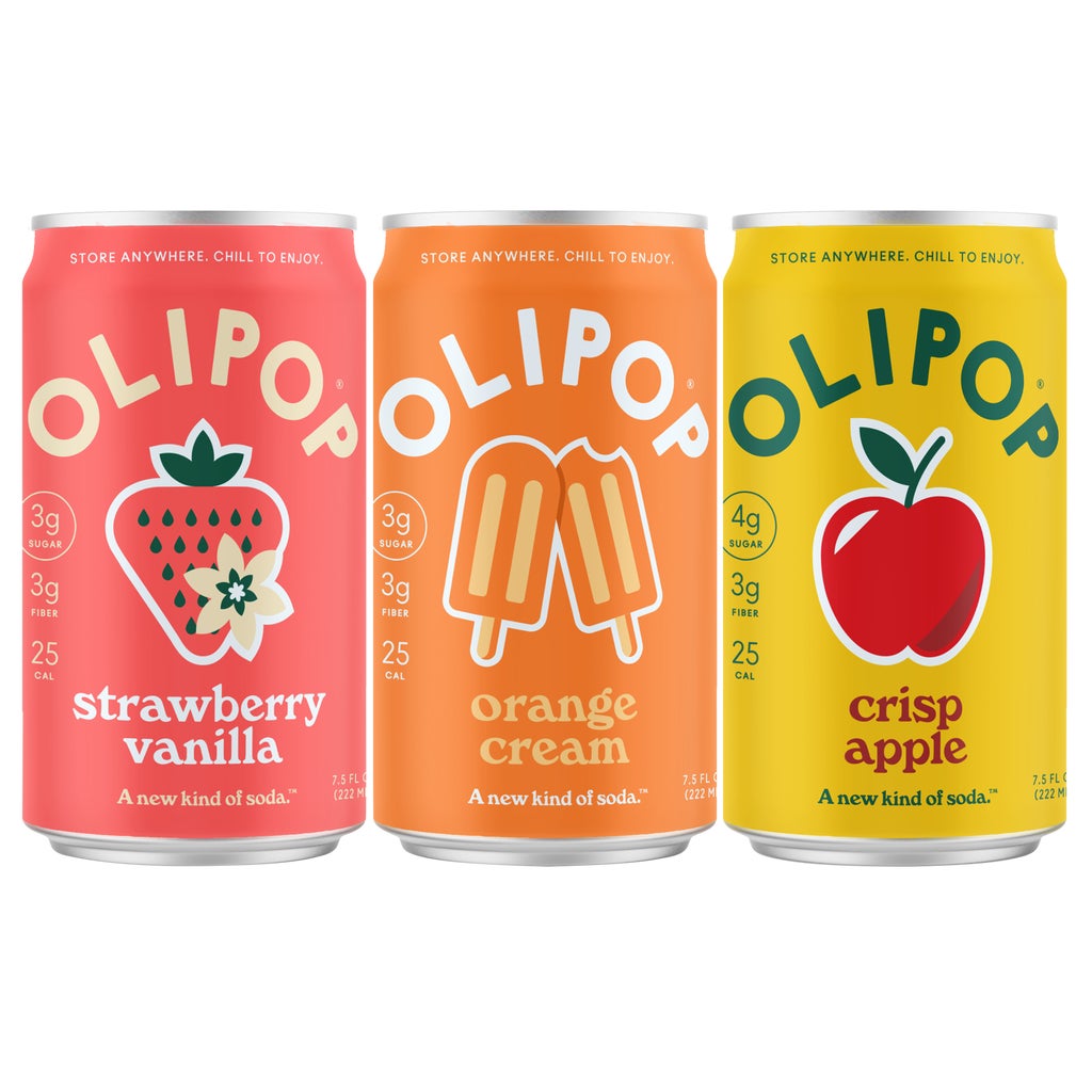 OLIPOP Prebiotic Soda, Mini Cans Variety Pack, 7.5 fl oz, 15 ct