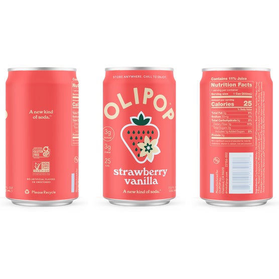 OLIPOP Prebiotic Soda, Mini Cans Variety Pack, 7.5 fl oz, 15 ct