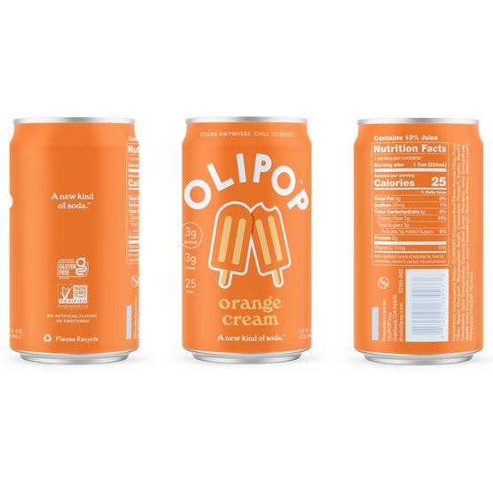 OLIPOP Prebiotic Soda, Mini Cans Variety Pack, 7.5 fl oz, 15 ct