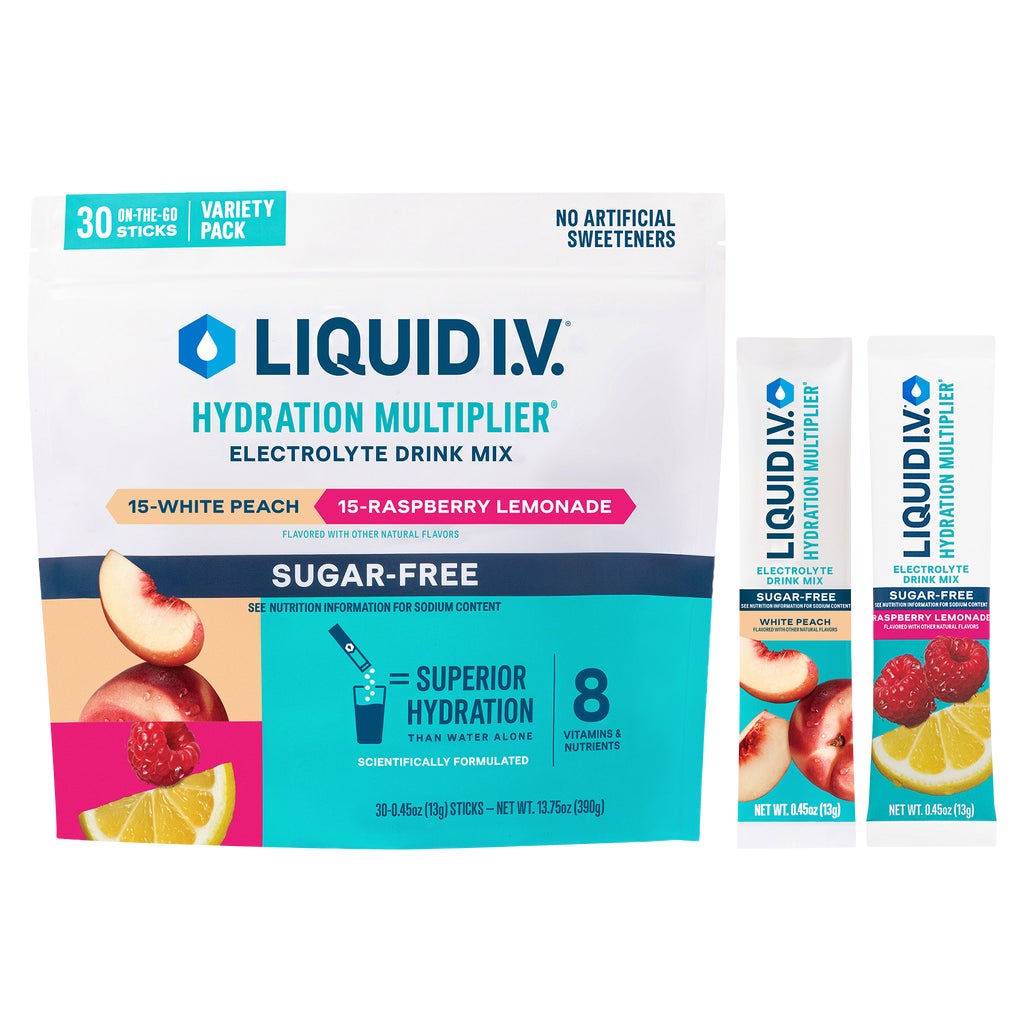 Liquid I.V. Hydration Multiplier Electrolyte Drink Mix, Sugar Free, Variety Pack, 0.45 oz, 30 ct