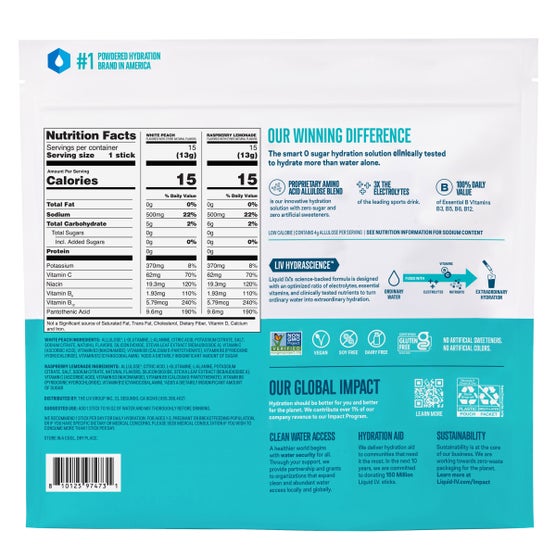 Liquid I.V. Hydration Multiplier Electrolyte Drink Mix, Sugar Free, Variety Pack, 0.45 oz, 30 ct