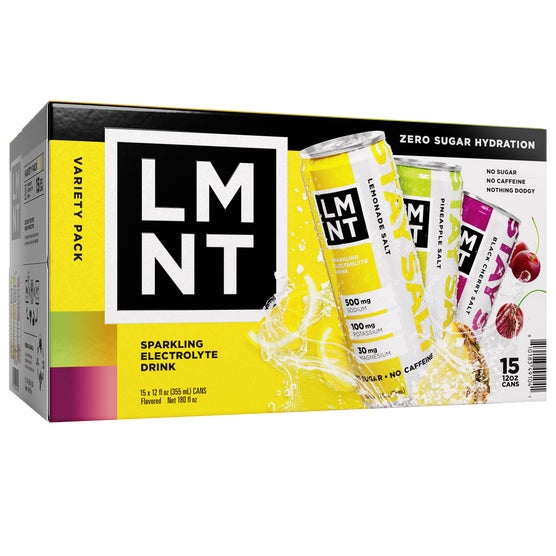 LMNT Sparkling Electrolyte Drink, Variety Pack, 12 fl oz, 15 ct