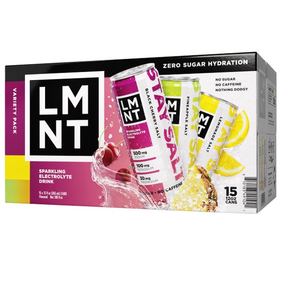 LMNT Sparkling Electrolyte Drink, Variety Pack, 12 fl oz, 15 ct