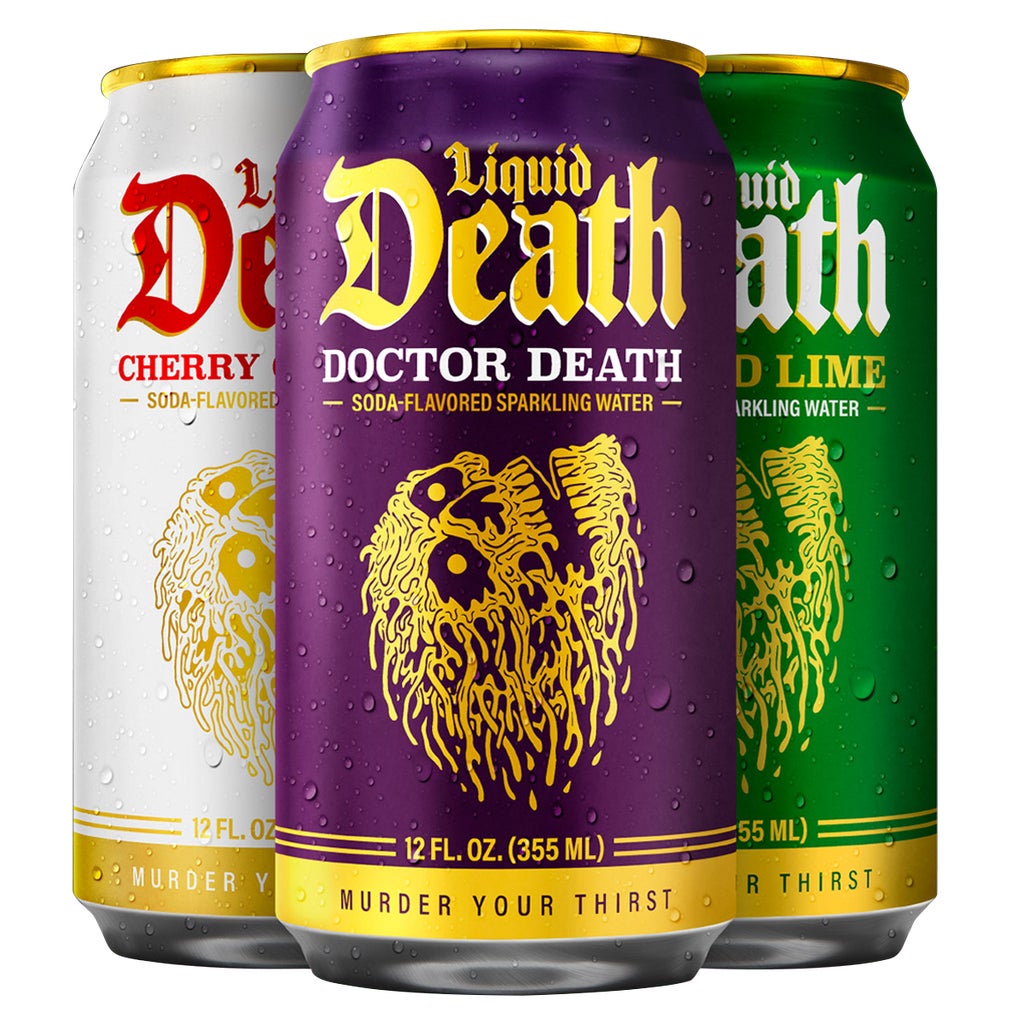 Liquid Death Soda-Flavored Sparkling Water, Variety Pack, 12 fl oz, 24 ct