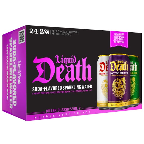 Liquid Death Soda-Flavored Sparkling Water, Variety Pack, 12 fl oz, 24 ct