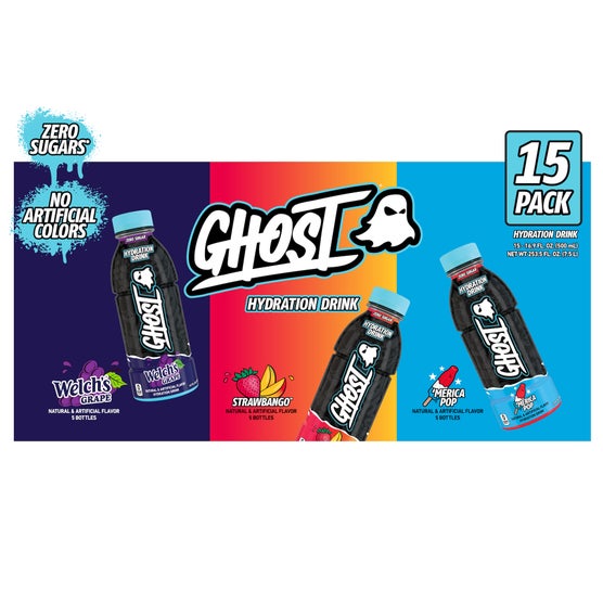 Ghost Hydration Drink, Variety Pack, 16.9 fl oz, 15 ct
