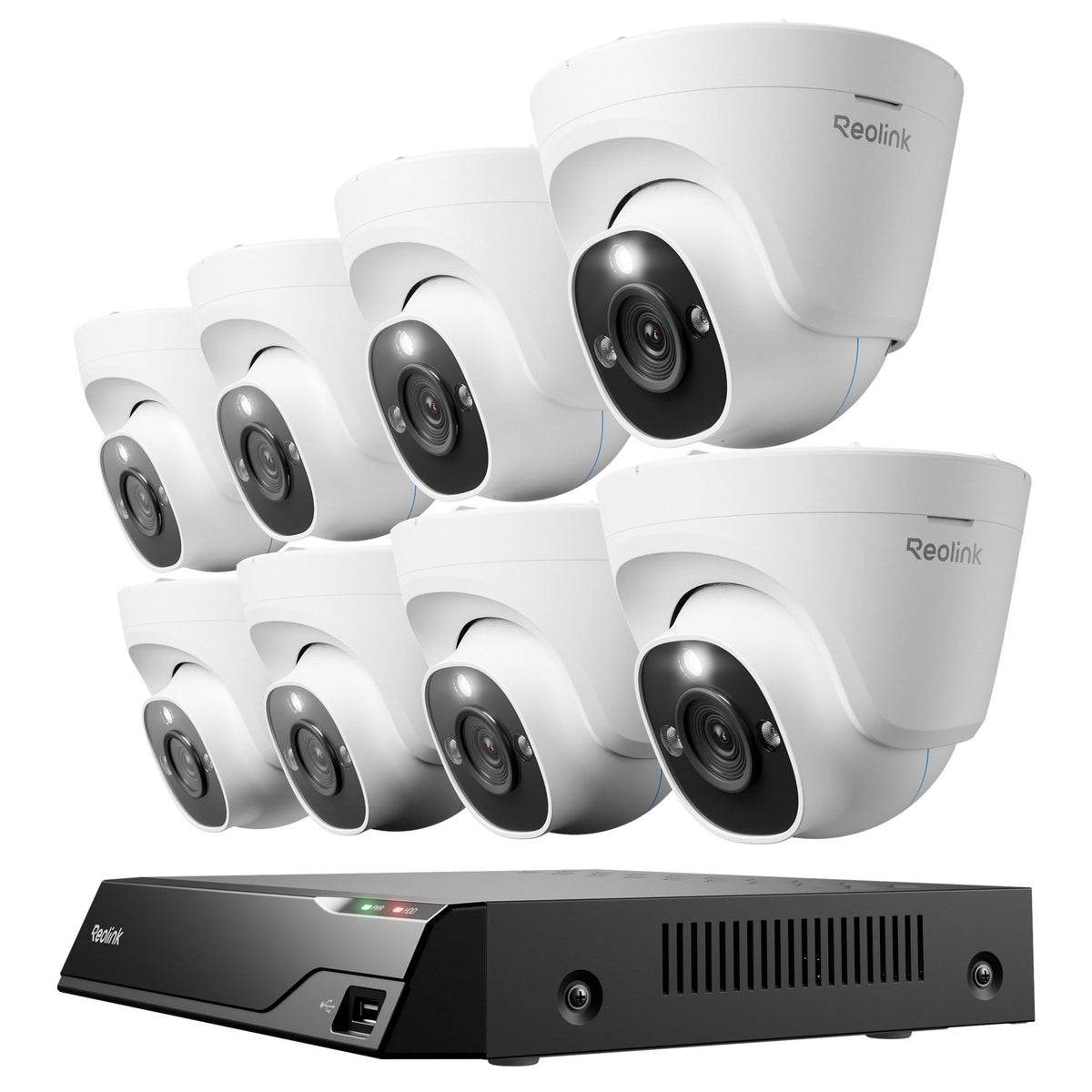 Reolink 12 Channel 4K PoE + Wi-Fi NVR Security System 4TB, 8 Wired Dome Cameras - image 2