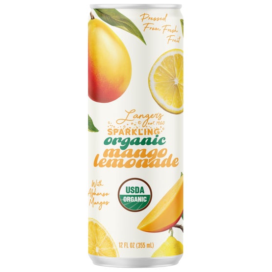 Langer's Organic Sparkling Lemonade, Variety Pack, 12 fl oz, 24 ct