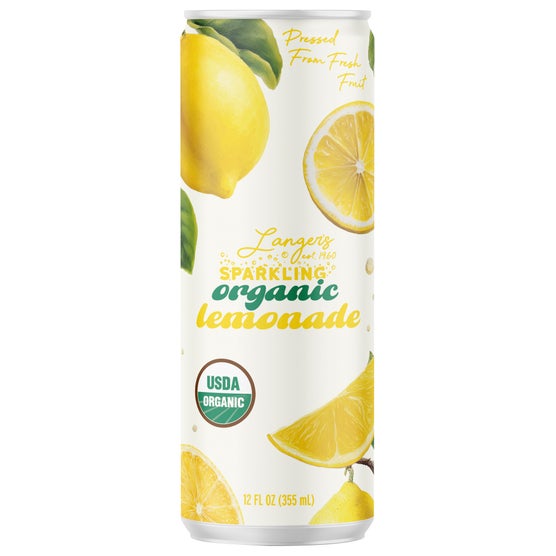Langer's Organic Sparkling Lemonade, Variety Pack, 12 fl oz, 24 ct