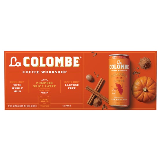 La Colombe Latte, Espresso Roast with Whole Milk, Pumpkin Spice, 9 fl oz, 12 ct
