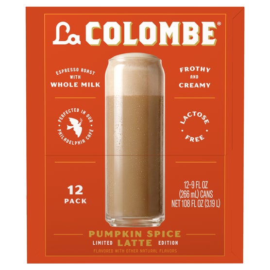 La Colombe Latte, Espresso Roast with Whole Milk, Pumpkin Spice, 9 fl oz, 12 ct