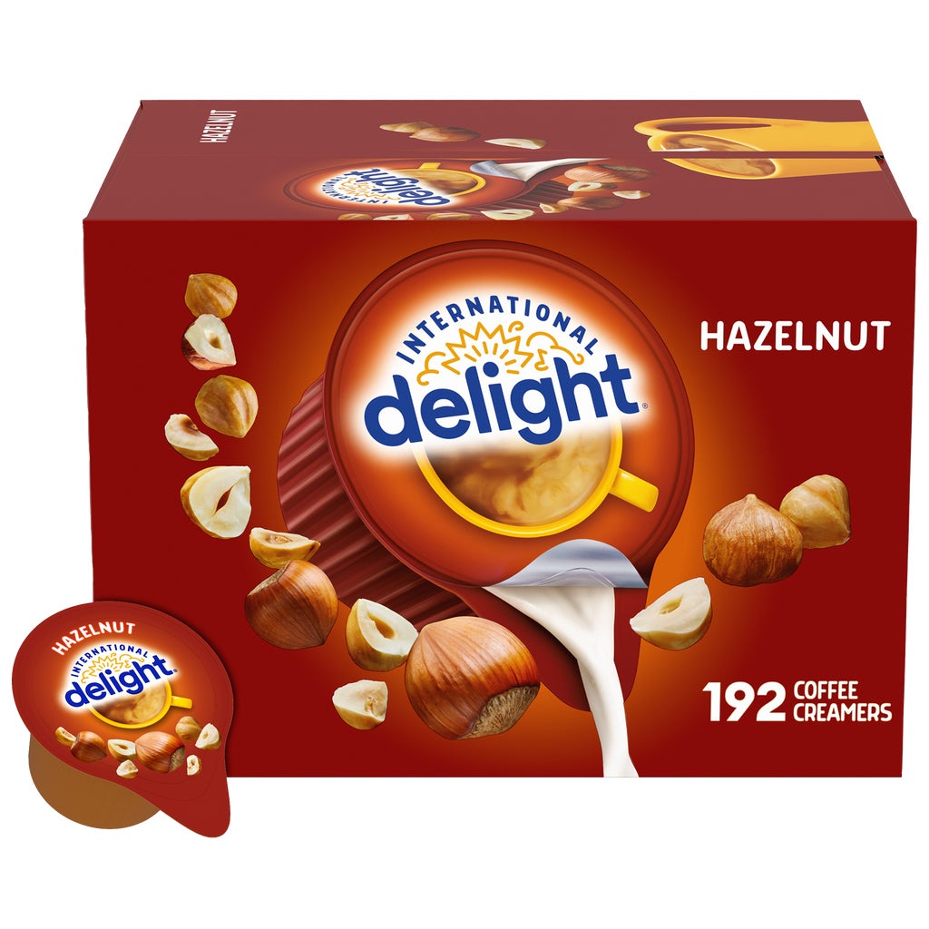 International Delight Liquid Coffee Creamer Singles, Non-Dairy, Hazelnut, 0.44 fl oz, 192 ct