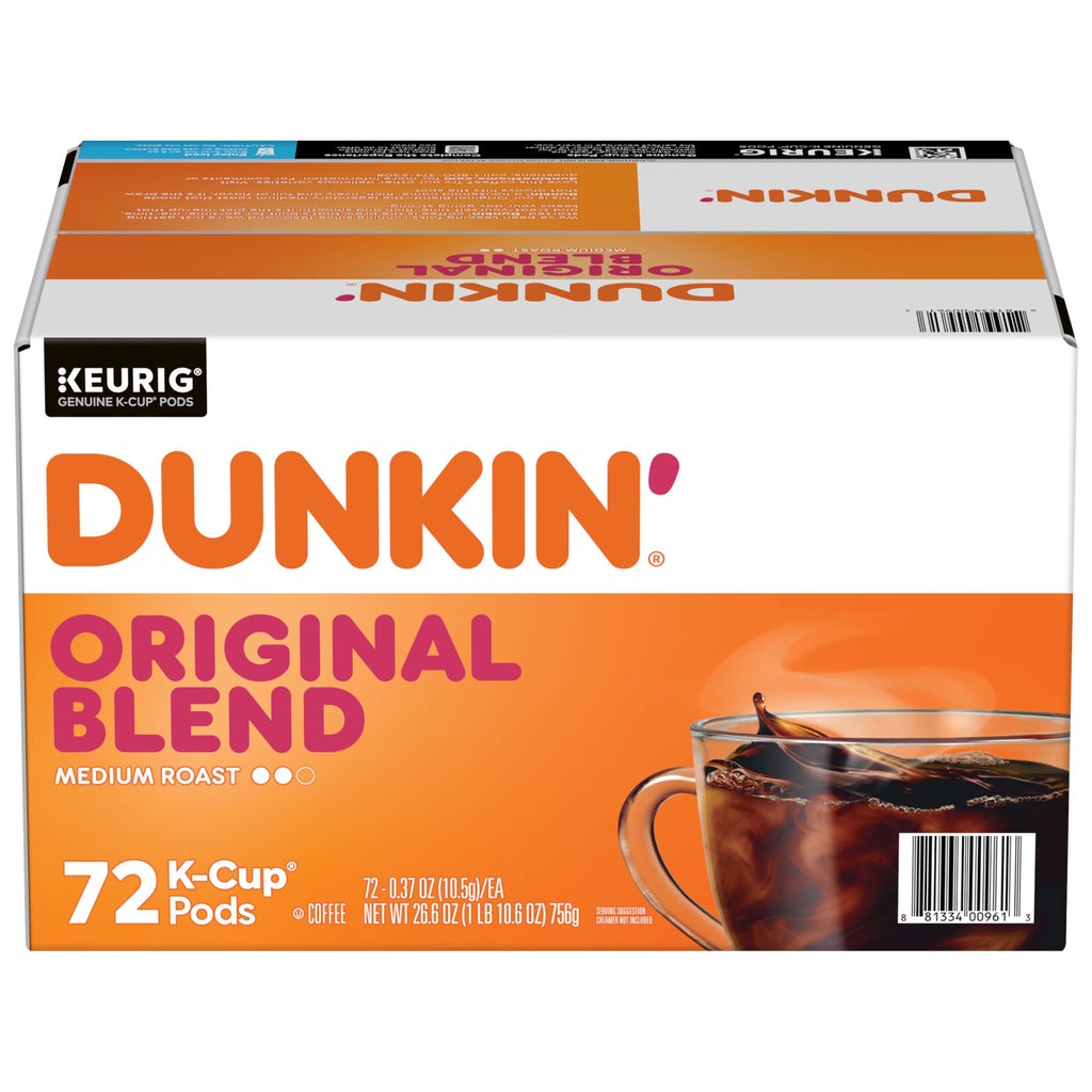 Dunkin' Original Blend Coffee, Medium Roast, Keurig K-Cup Pods, 72 ct