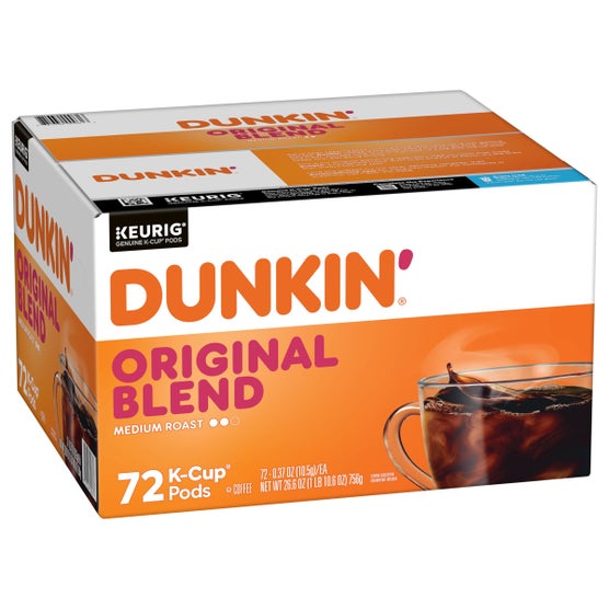 Dunkin' Original Blend Coffee, Medium Roast, Keurig K-Cup Pods, 72 ct