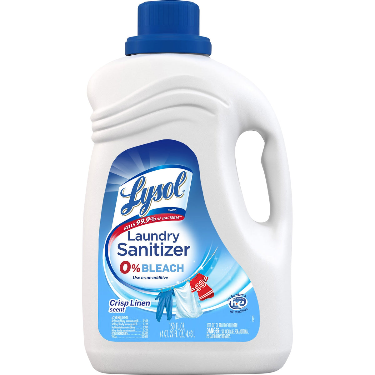 Lysol Liquid Laundry Sanitizer, HE Compatible, Crisp Linen, 150 fl oz