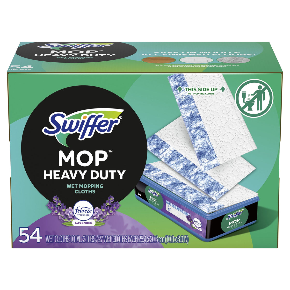Swiffer Mop Wet Mopping Cloths, Heavy Duty, Lavender Scent, 54 ct